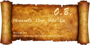 Obermüller Béla névjegykártya